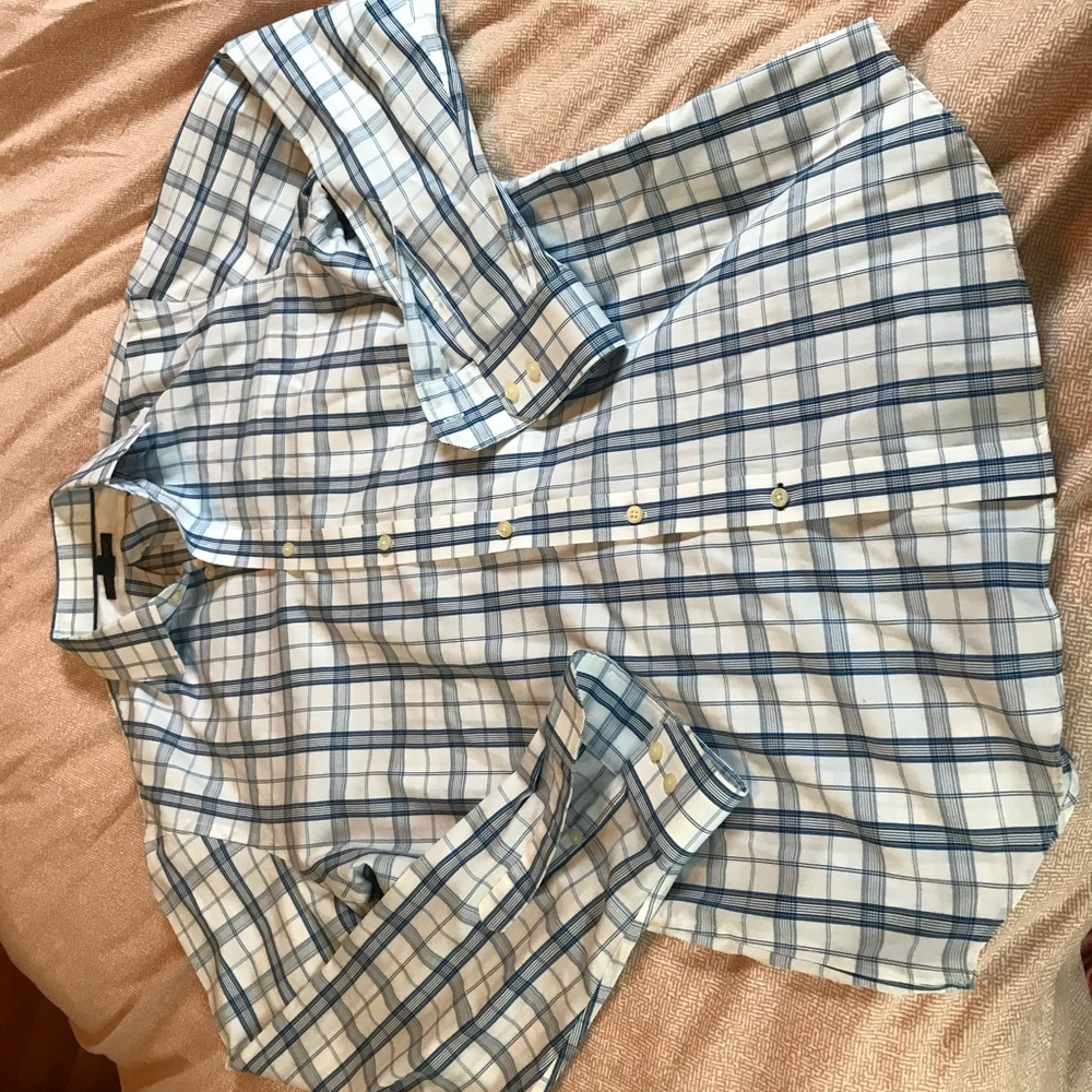 Blue plaid Banana Republic button-down